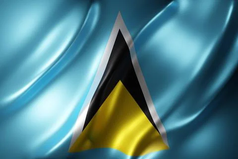 Saint Lucia 3d flag Stock Illustration
