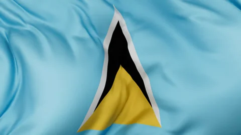 Saint Lucia cloth flag background loop Stock Footage 310850515