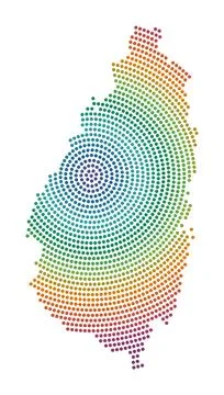 Saint Lucia dotted map. Digital style shape of Saint Lucia. Tech icon of th.. Stock Illustration