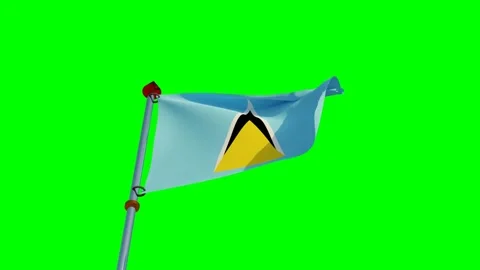Saint Lucia Flag in 3D Stock Footage 158712952