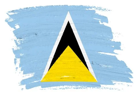 Saint Lucia flag background paint splash brushstroke Stock Illustration