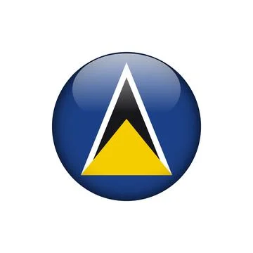 Saint Lucia Flag Circle Button Vector Template Illustrazione stock