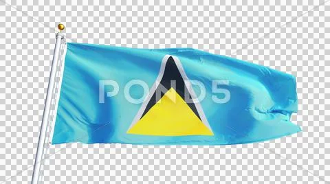 Saint Lucia flag, close up, isolated with alpha channel Stock Photos