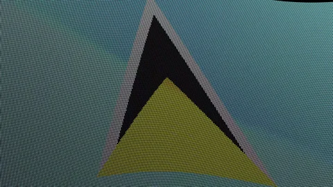 Saint Lucia Flag Digital Particle Waving Seamless Loop Animation on Black B.. Stock Footage 339303431