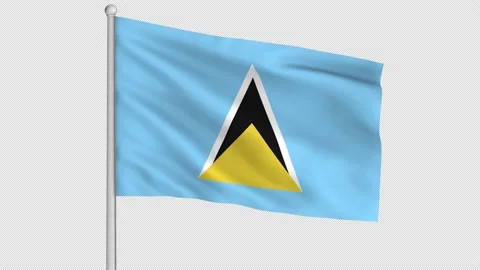 Saint Lucia Flag Video stock 225336076