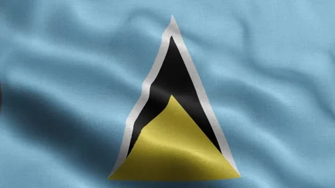 Saint Lucia flag Front Stock Footage 318668832