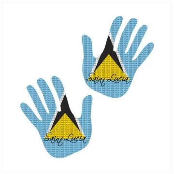 Saint lucia flag hand vector 库存插图