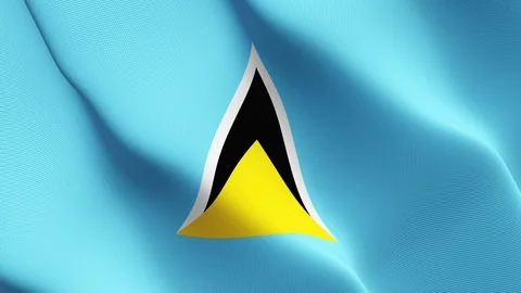 Saint Lucia flag loop waving on wind. Stock Footage 119250053