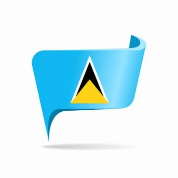 Saint Lucia flag map pointer layout. Vector illustration. 库存插图