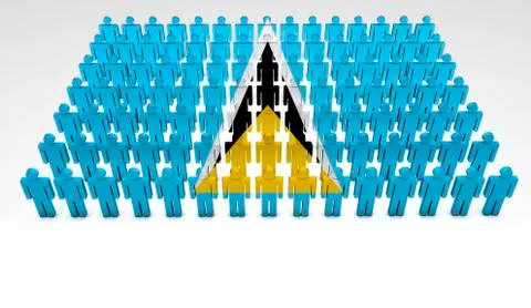 Saint lucia flag parade Illustrazione stock