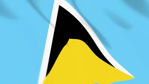 Saint Lucia Flag Seamless Loop 4k 60fps on Sky Background Stock Footage 340345070