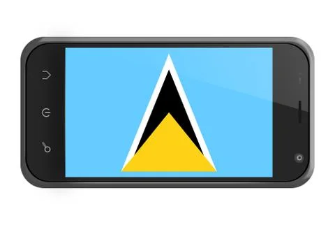 Saint lucia flag on smartphone screen isolated Stock Illustration