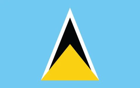 Saint Lucia flag vector graphic. Rectangle Saint Lucian flag illustration. Sa Ilustración de archivo
