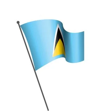 Saint Lucia flag, vector illustration on a white background Illustrazione stock