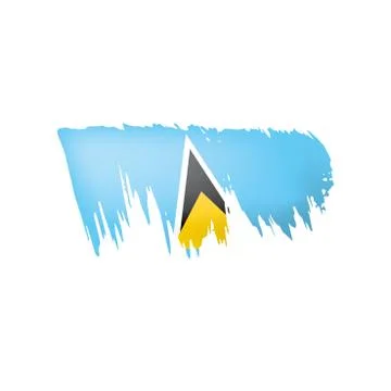 Saint Lucia flag, vector illustration on a white background. Illustrazione stock