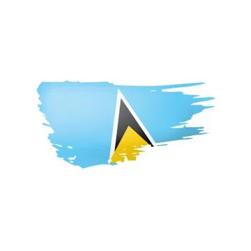 Saint Lucia flag, vector illustration on a white background. Illustrazione stock