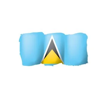 Saint Lucia flag, vector illustration on a white background. Illustrazione stock