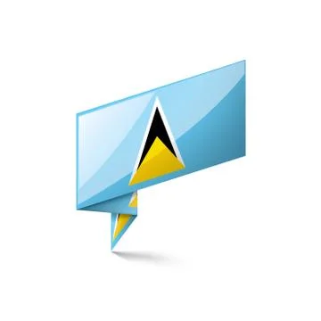 Saint Lucia flag, vector illustration on a white background Illustrazione stock