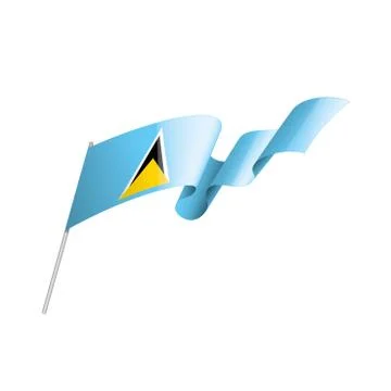 Saint Lucia flag, vector illustration on a white background Illustrazione stock