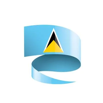 Saint Lucia flag, vector illustration on a white background Illustrazione stock