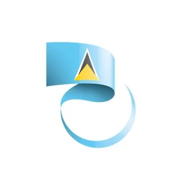 Saint Lucia flag, vector illustration on a white background Illustrazione stock