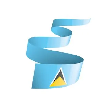 Saint Lucia flag, vector illustration on a white background Illustrazione stock