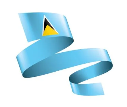 Saint Lucia flag, vector illustration on a white background Illustrazione stock