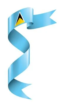 Saint Lucia flag, vector illustration on a white background Illustrazione stock