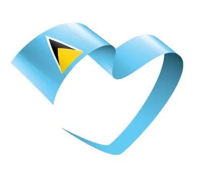 Saint Lucia flag, vector illustration on a white background Illustrazione stock