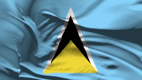 Saint Lucia  Flag Wave Loop waving in wind Realistic Saint Lucia Flag backgr 動画素材 341838503