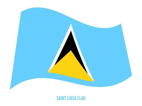 Saint Lucia Flag Waving Vector Illustration on White Background. Stock Illustration