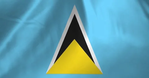 Saint lucia flag waving with the wind background loop video animation Stock Footage 327173574