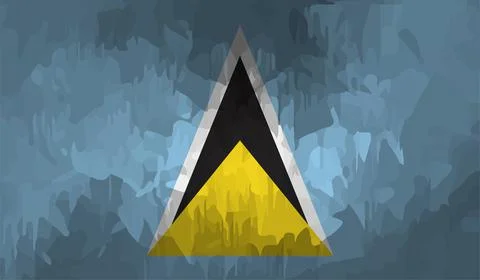 Saint Lucia grunge flag. Vector illustration. Stock Illustration