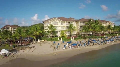 Saint Lucia Landings Hotel Beach Stock Footage