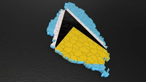 Saint Lucia map 3d. 3d map of Saint Lucia. Vidéo 274979255