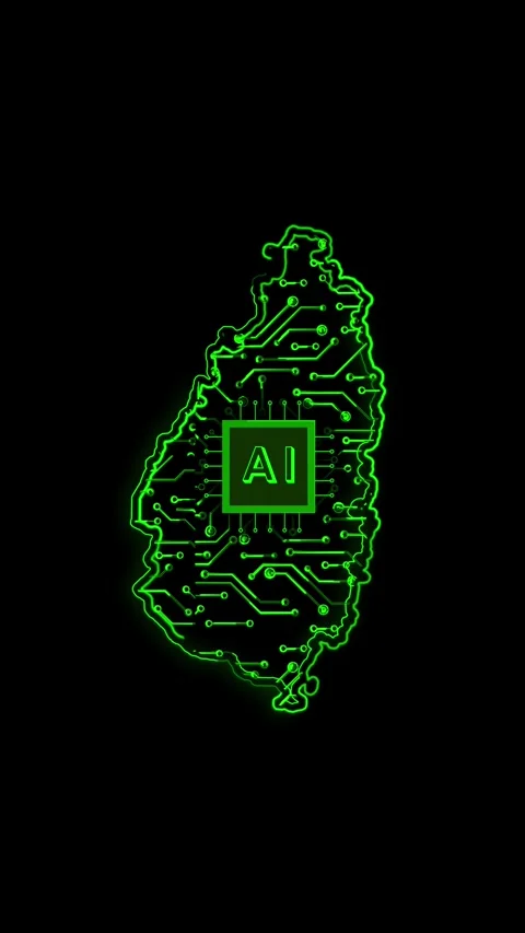 Saint Lucia Map AI Chipset Technology Opener Stock Footage 337172582