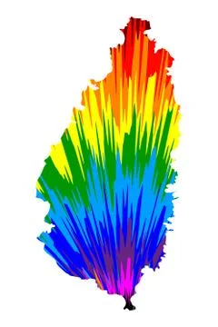 Saint Lucia - map is designed rainbow abstract colorful pattern Stock Illustration