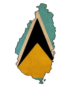 Saint lucia map on  flag drawing ,grunge and retro flag series Stock Illustration