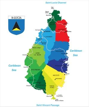 Saint Lucia map Stock Illustration