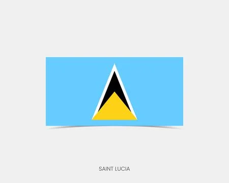 Saint Lucia Rectangle flag icon with shadow. Illustrazione stock