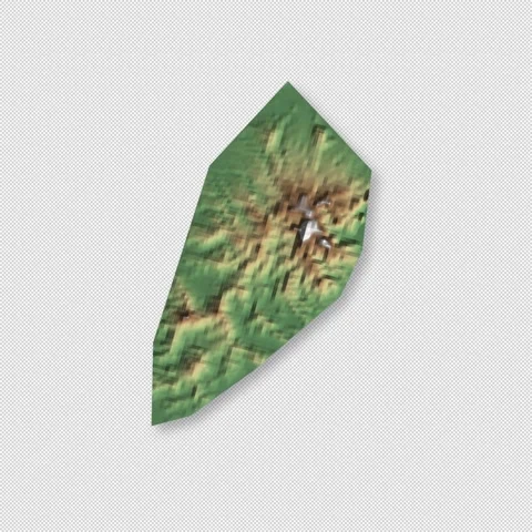 Saint Lucia Rotating 3D Relief Map Seamless Loop, Alpha Channel 4K Видео 340702476