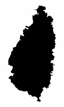 Saint Lucia silhouette map Stock Illustration