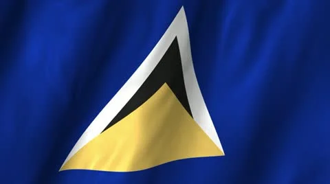 Saint Lucia Waving Flag Stock Footage 12361954