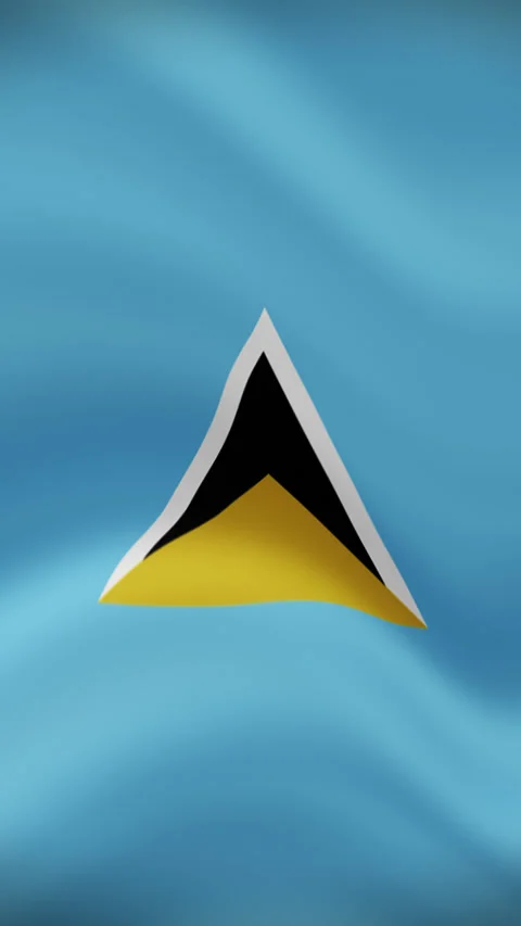 Saint Lucia Waving Flag in Vertical Orientation – Realistic Loop Animation Stock Footage 294949680