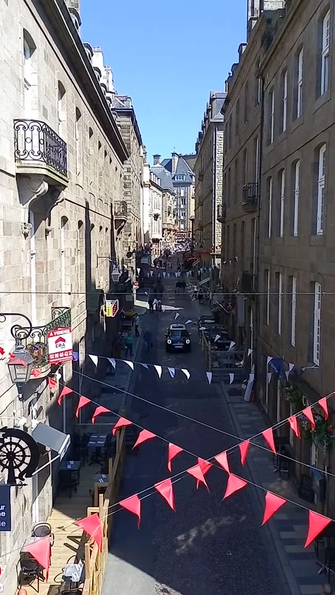Saint Malo flags Stock Footage 279995519