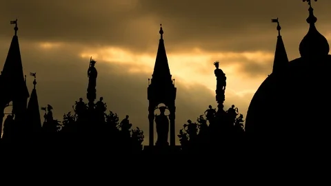 The Saint Mark's Basilica in Piazza San Marco, Venice, Italy, Video stock 93969144