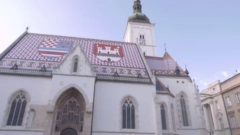 Saint Mark's Church, Zagreb Stock Footage 83671272