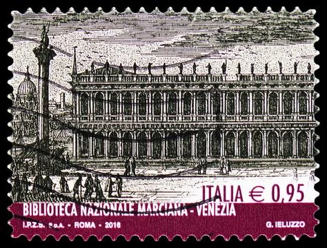 Saint Mark's National Library, Venice, The excellences of knowledge serie, .. Stock Photos