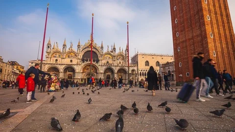 Saint Mark's Square and Basilica, Venice, Italy Stock Footage 125188296