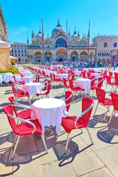 The Saint Mark's square in Venice Stock Photos